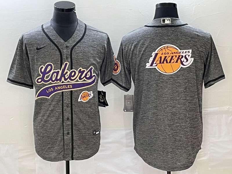 Nike 2023 Men Los Angeles Lakers blank Grey NBA Jersey 2024112008